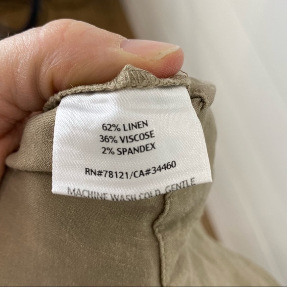 Eileen Fisher Small Linen Blend Cuffed Slim Ankle stretch Lightweight Pants - Picture 10 of 12